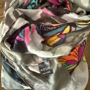 Aqua Colorful Patterned Scarf
